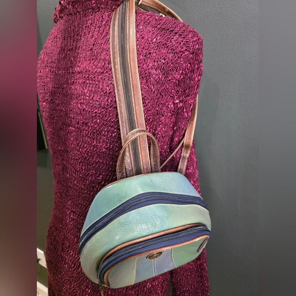 Vintage Mini Backpack Multicolor Muted Iridescent Zip Sling Strap Magical 9x6x4 - Picture 16 of 16